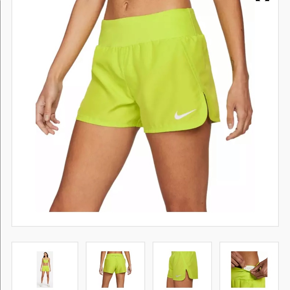 Green Nike running shorts